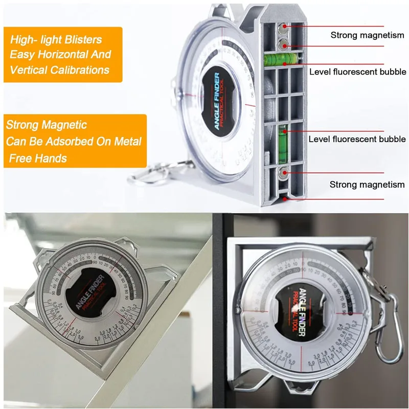 Angle Finder Inclinometer Protractor Magnetic Angle Finder Angle Measuring Tool Tilt Level Meter Slope Locator Angle Measurement 3