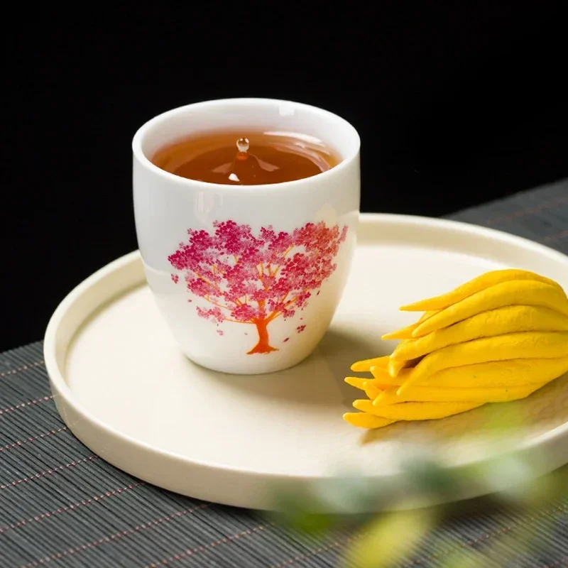 Explosive creative hot and cold dual sensing color changing ceramic tea cup, personal tea cup