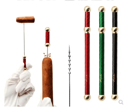 Perfect Cigar Draw Enhancer Tool Stainless Steel Needle Drilled Burr Dredge Hole Punch Portable Carbon Fiber Smoking Accessories