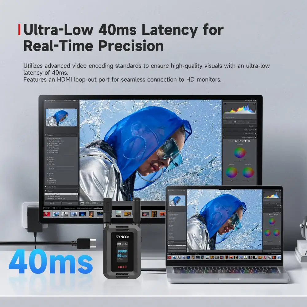 XVision HD Wireless Video Transmission System 1080P60 UVC Streaming 80ms Low Lat