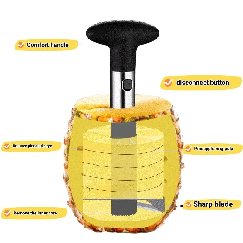 Description Picture 2 of itemPineapple Slicer Peeler Stainless Steel Fruit Cooking Tools Accessories Household Kitchen Gadgets