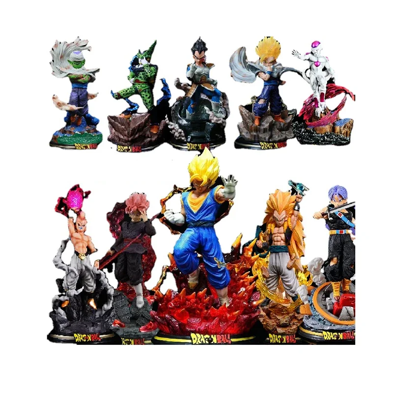 

Dragon Ball Anime Super Saiyan Son Goku Gohan Vegeta Trunks Action Figure Collection Ornaments Model Toys Christmas Gift