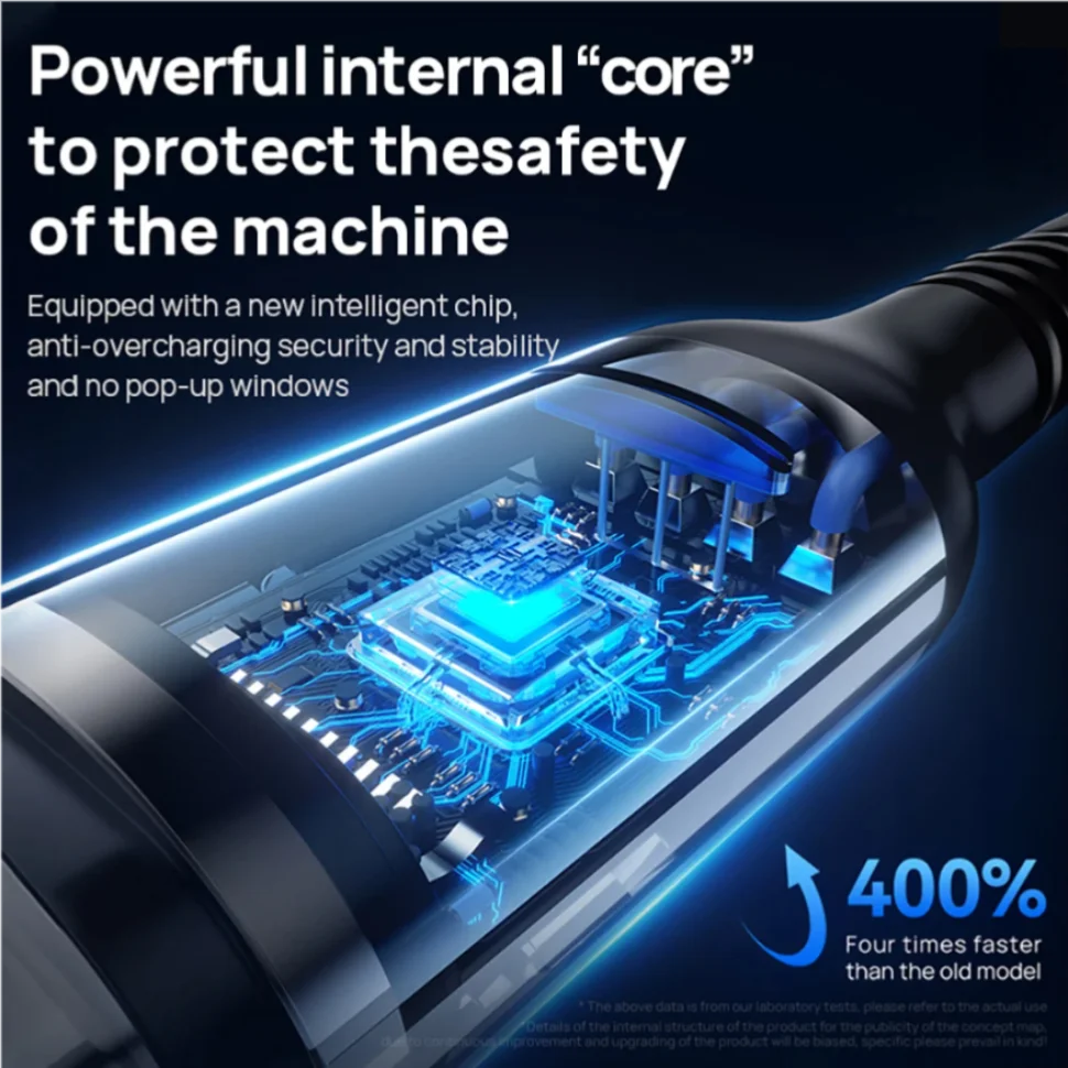화웨이 USB-C 100W 6A 고속 충전 케이블, 스마트 자동 전원 차단 LED 디스플레이, 나일론 꼬임 방지 코드, USB to Type C