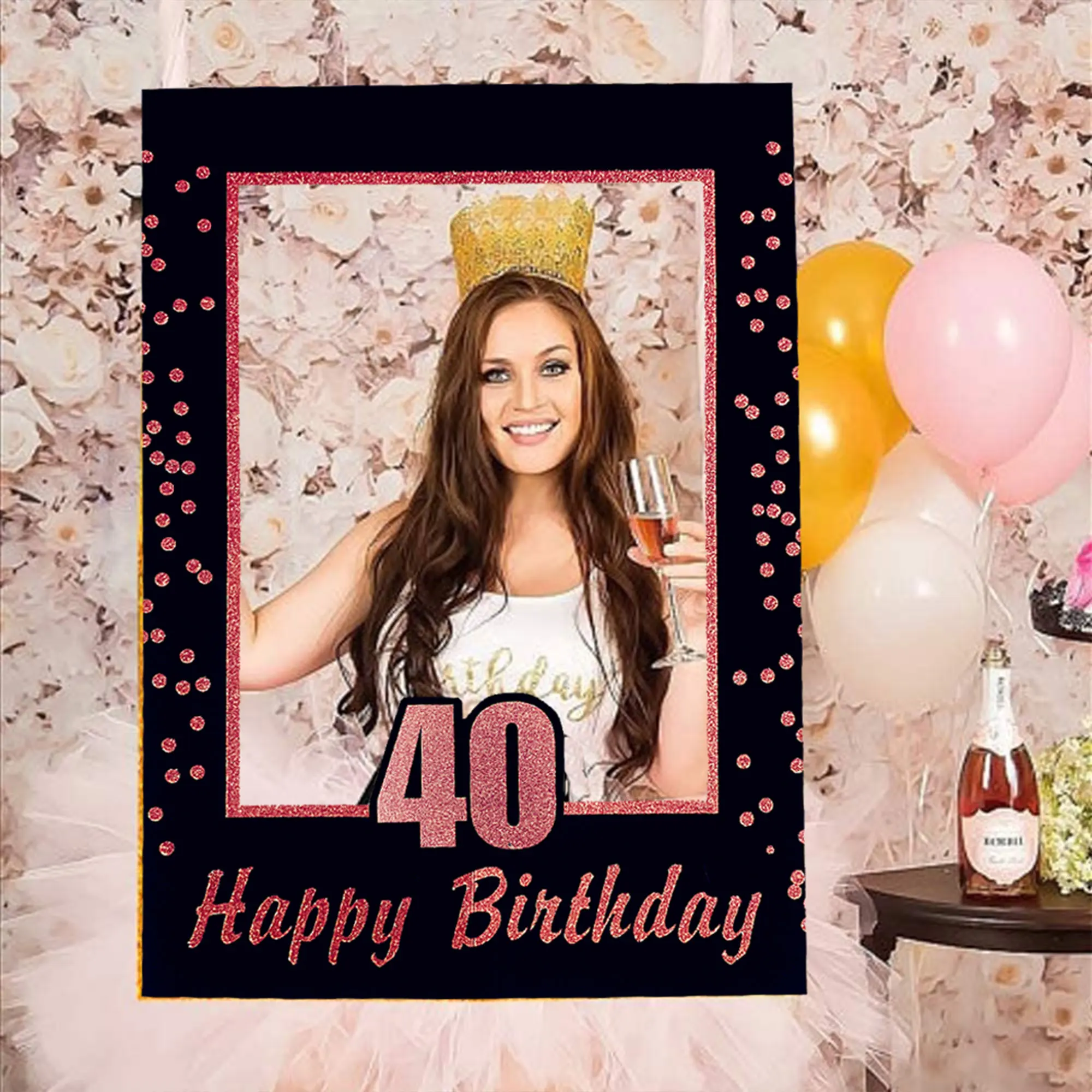 Party Photo Props LaVenty Rose Gold 18th 30th 40th Birthday Party Photo Booth Props Birthday 18th 30th 40th Photo Frame