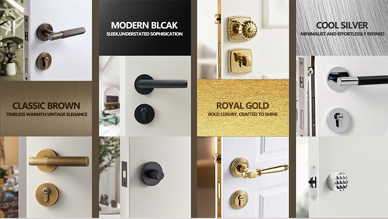 Dooroom Messing-Türschloss-Set, Marmor, leicht, luxuriös, nordischer Stil, Türgriff, Interir-Hardware, Schlafzimmer, Wohnzimmer, Badezimmer – Detail 2