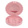 Portable Makeup Mirror Case Organizer Acrylic Cute Bow False Eyelash Cosmetic Storage Travel Makeup Box Home Accessories Tools 2