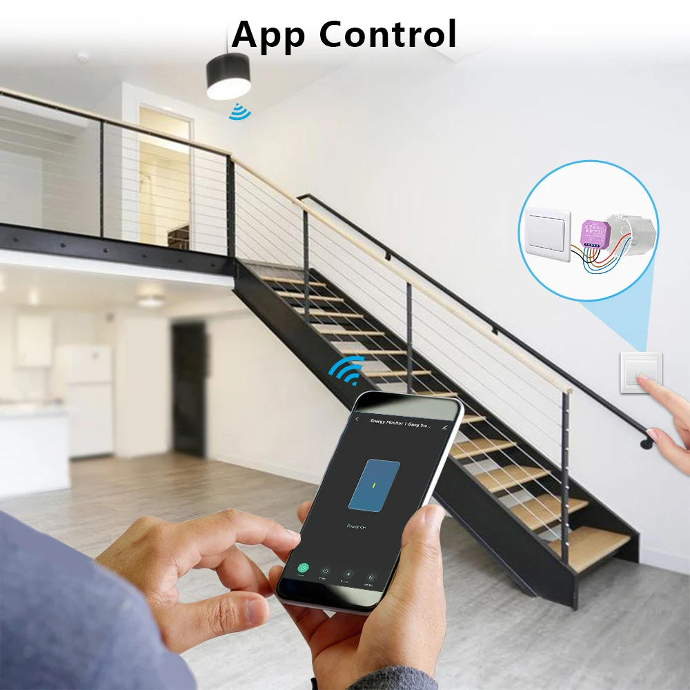 LoraTap Power Energy Monitoring Estimate 1，2 Gang Switch Relay Breaker Module Tuya Smart Life App Remote Control Automation