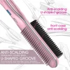 2 in 1 Electric Hair Straightener Brush 30S Fast Heat Up Anti-scald Straight &Curler Dual-use Straightening Negative Iron 4