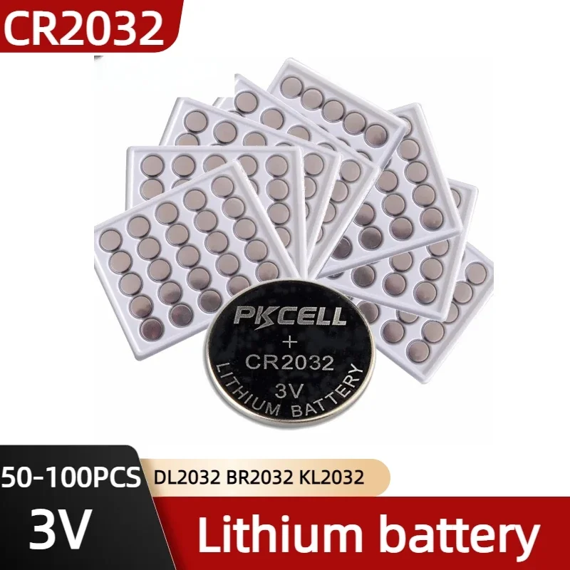 

New Original 50-100Pcs CR2032 3V Lithium Batteries for Watches Calculator toys KCR2032 5004L CR2032 Button Cell Coin Battery