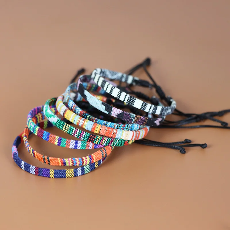Bohemia Embroidery Woven Anklets For Women Men Anklet Set Adjustable Rope Braided Anklets Fashion Handmade Ethno Jewelry silver anklet bracelet ankle chains cubic zirconia anklet beads anklet fashion accessories