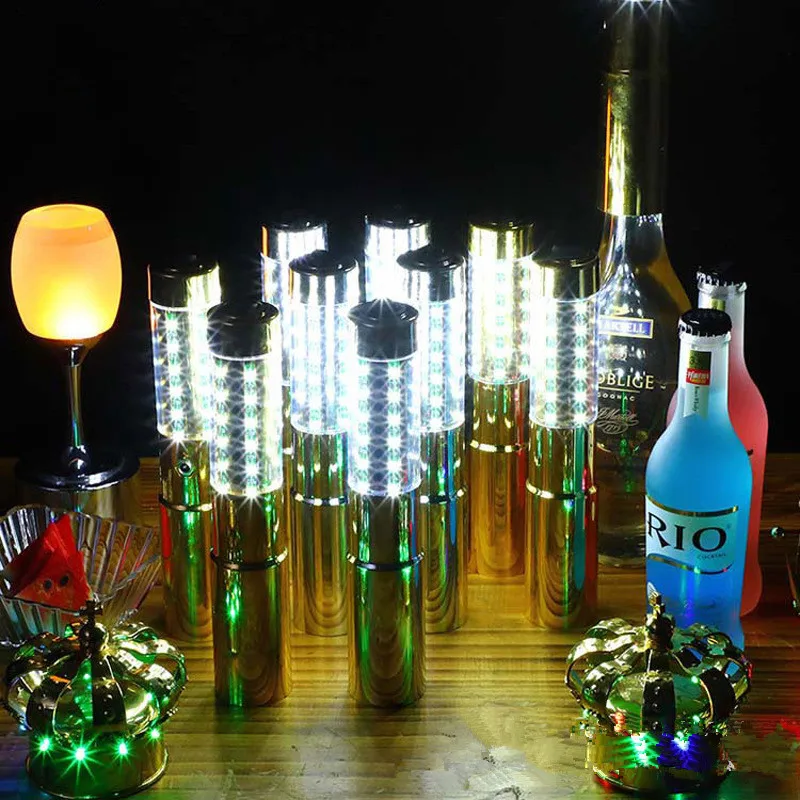 5Pcs Party Decor LED Strobe Baton Light Rechargeble Champagne Bottle Handheld Stick For KTV Bar Concert Events