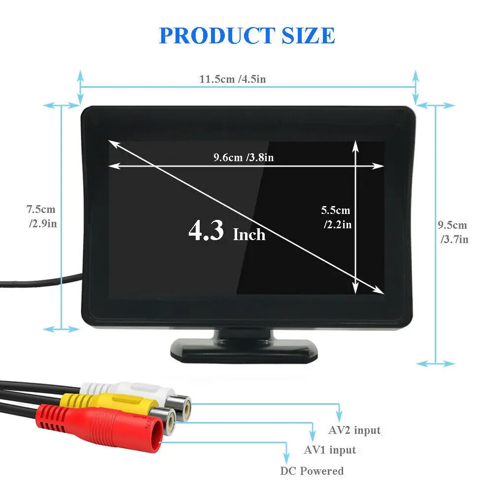 TFT LCD ڵ Ĺ ī޶,  ÷ ,  ߰ ð , 4.3 ġ