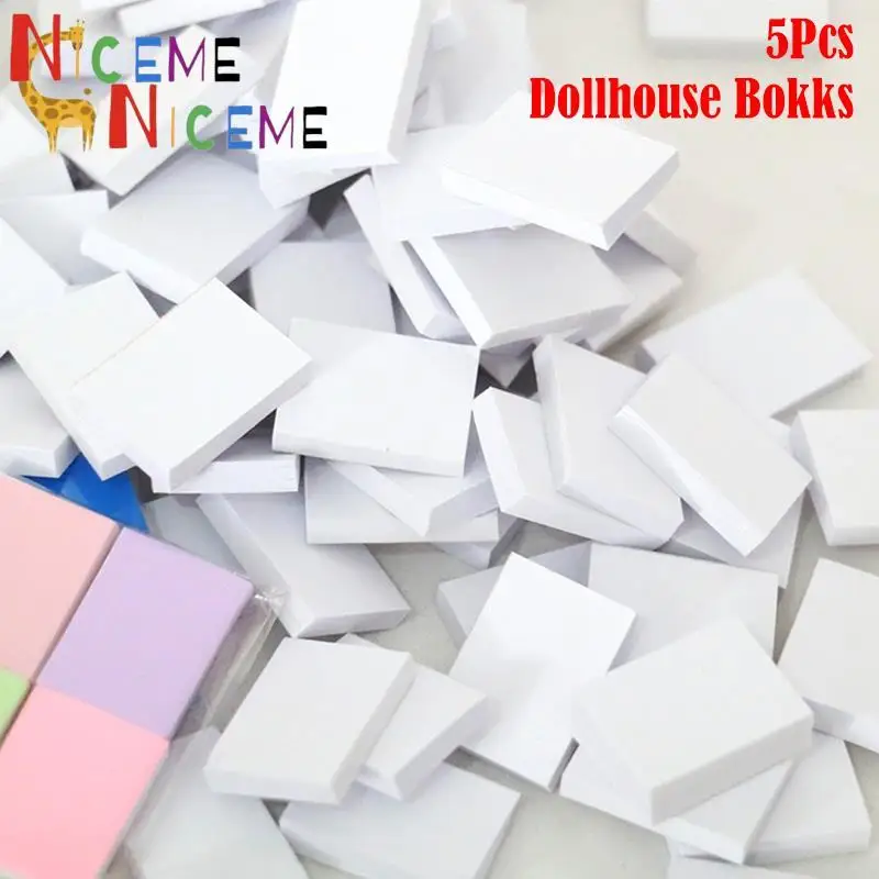 

5Pcs 1:12 Dollhouse Miniature Books Mini Inside Flip Book Kids Pretend Play Toy Doll House Accessories