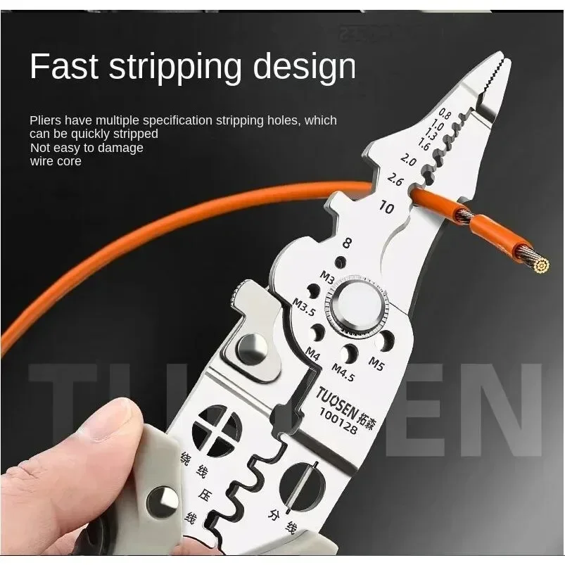 Electrician specific line winding pliers multifunctional wire stripping pliers wire stripper tools multi functional tools electrician tools