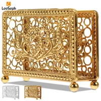 Napkin Holder, Delicate Retro Square Hollow Design, Desktop Decor Napkin Holder Tissue Rack for Tables Dinners Parties Offices 1