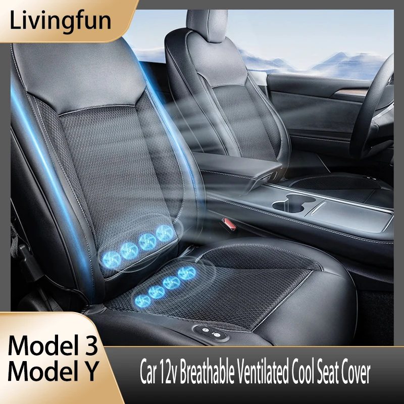 Livingfun-For-Tesla-Model-3-Model-Y-Breathable-Ventilated-Cooler-Seat ...