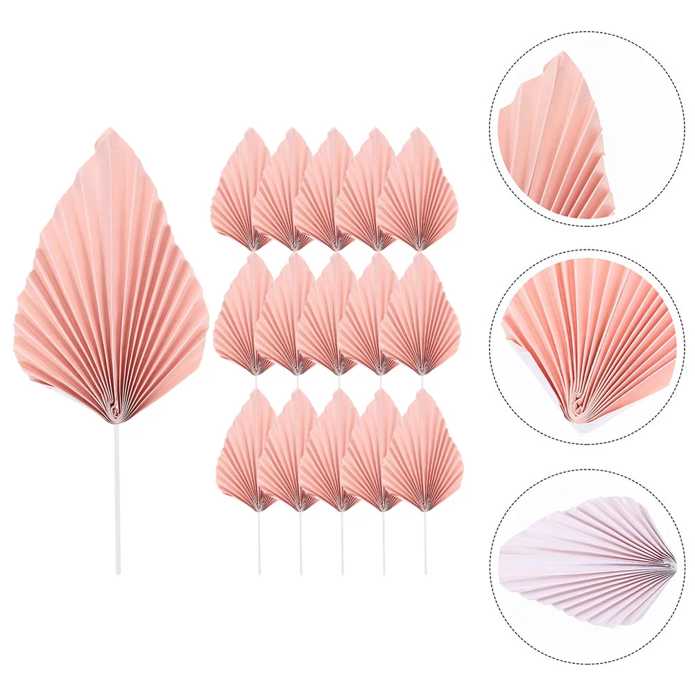 

16pcs Cupcake Toppers Palm Leaves Cake Pick Cake Insert Decor Cake Ornament