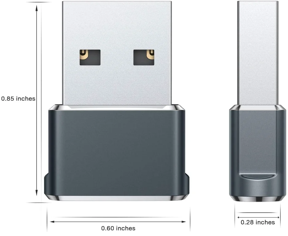 USB-USB C 어댑터, iPhone 16 16e 15 Pro Max 충전기 어댑터 3팩, USBC Female-USB A Male, Apple Wat용 Type C OTG 변환기