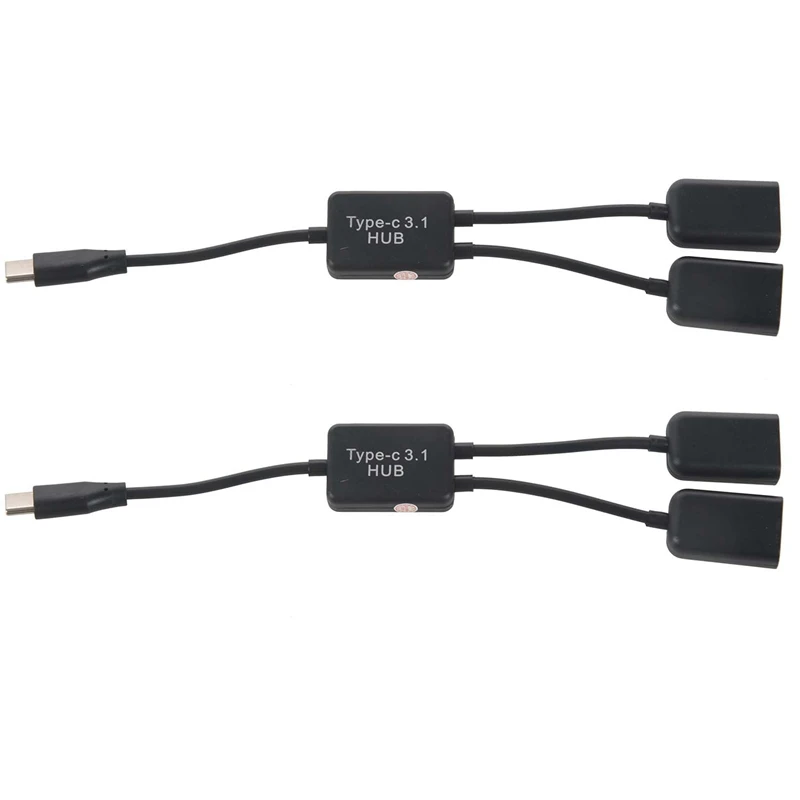 

ABGZ-2X Type C OTG USB штекер для Dual 2,0 Женский OTG Зарядка 2 порта разветвитель кабеля