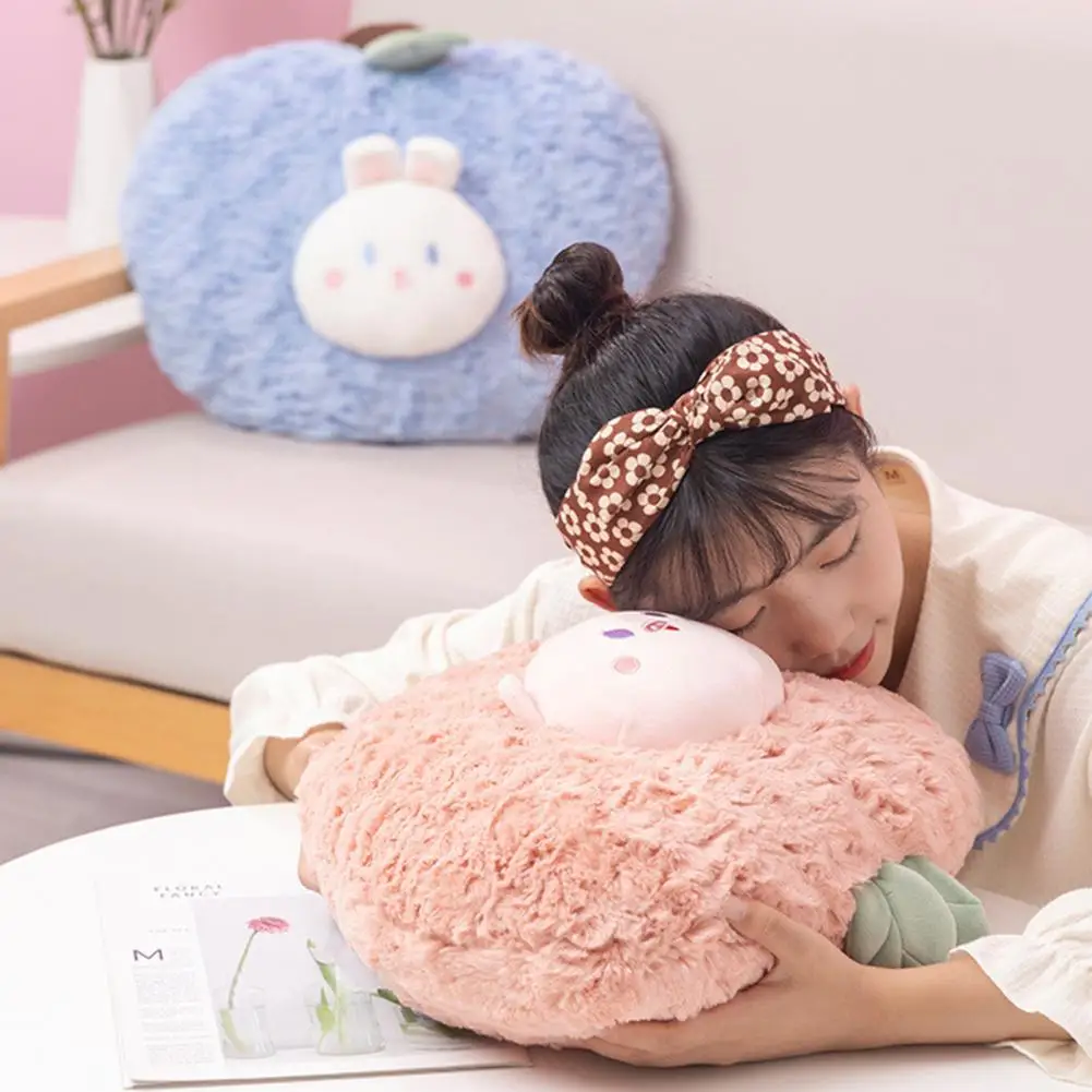 Fruit Throw Pillow Cute Plush Fruit Pillows Blueberry Bunny Avocado Bear Peach Pig Soft Stuffed Toy Dolls for Sleeping Nap Sofa