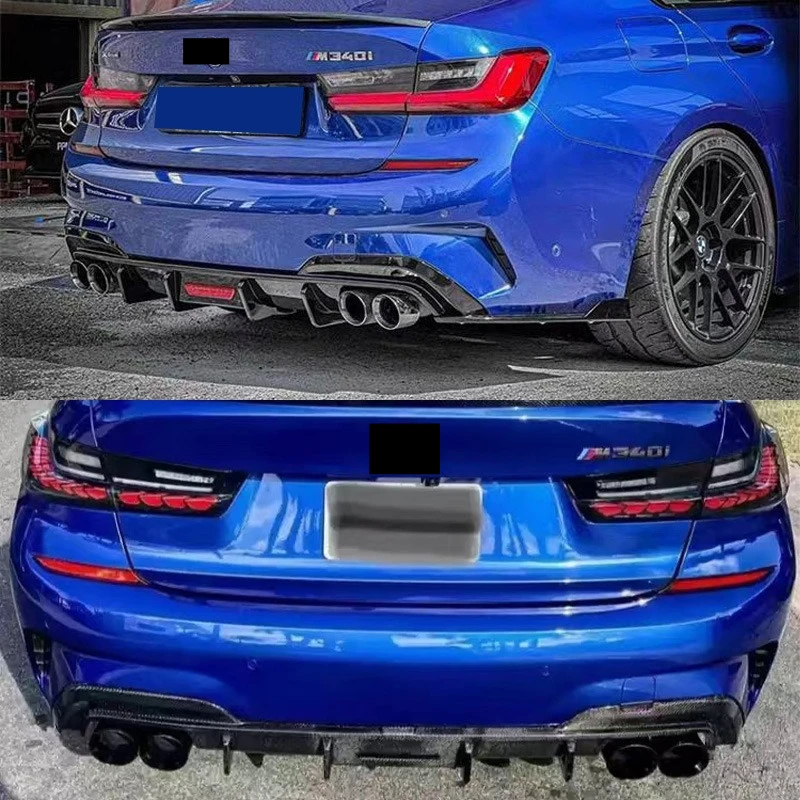 BMW 3 시리즈 G20 G28 320i M340i M340d 2019-2022 프리-LCI용 리어 범퍼 디퓨저 립 스포일러 M 스포츠 바디 키트 자동차 부품
