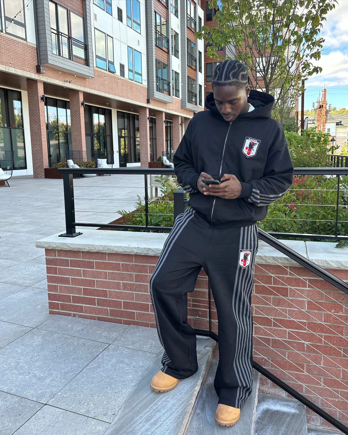 Mens Striped Zip Up Hoodie Sweatpants Two Piece Set Y2K Sportswear Harajuku Embroidery Oversized Sweatshirt Drawstr Pants Set 2