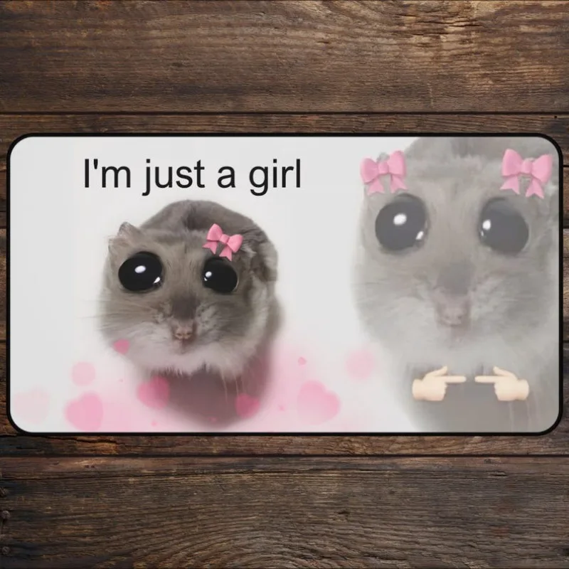 Spielmatte für TCG-Fans I'm Just a Girl Anime Schreibtischunterlage Magic Kartenspiele Benutzerdefinierte Spielmatte Mauspad, Gaming-Zubehör Spielmatten