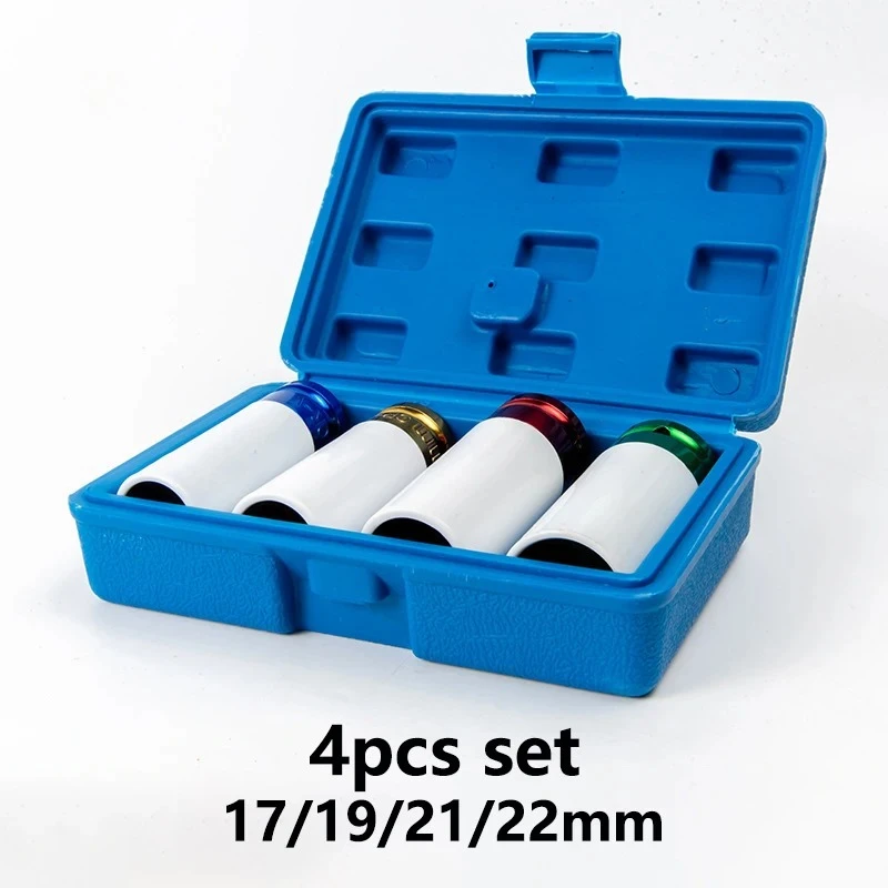 17/19/21/22mm Hex Steckdosen Pneumatische Schlüssel Reifen Schraube Hülse 1/2 Zoll Air Gun Reifen schutz Auswirkungen Mutter Buchse Auto Garage Werkzeug – Detail 12