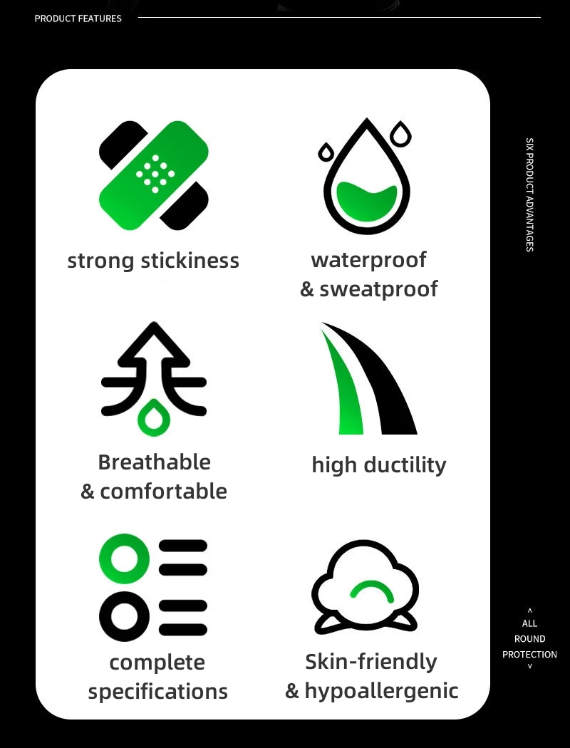 Description Picture 3 of itemKinesiology Tape Muscle Patch Sports Bandage Medical Athletic Recovery Self Adherent Bandage for Muscle Pain Relief