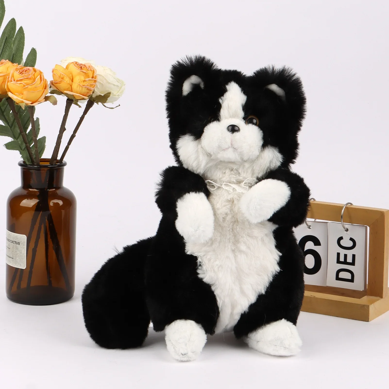 

30cm Japan Black Cat Plush Simulated Animal Cat Cute Soft Stuffed Doll Xmas Doll for Children's Birthday Gift
