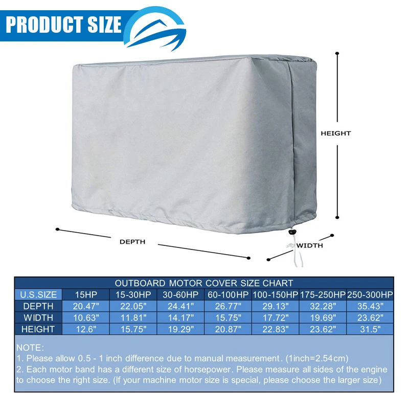15-300HP Yacht Half Outboard Motor Cover Canvas 600D Boat Engine Cover Waterproof Motor Engine Protector Boat Accessories Marine outboard motor cover