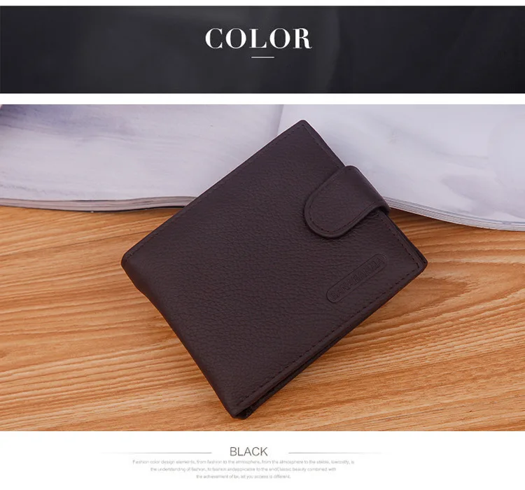 2024 New Genuine Leather Card Holder Wallets Custom Slim Classic Wallets for Men Short Luxury Rfid Foldable Money Purse