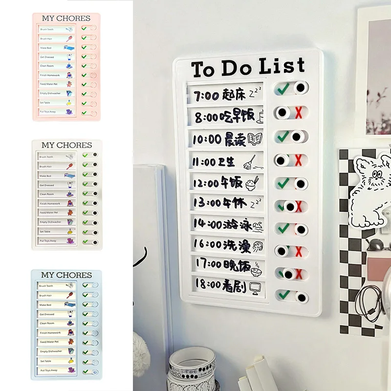 New Arrival Notes Memo Plastic Board High Quality Chore Chart Weekly Planner Reusable Checklist My Chores Board new memo plastic board chore chart reusable rv checklist my chores elder care checklist daily planner responsibility behavior