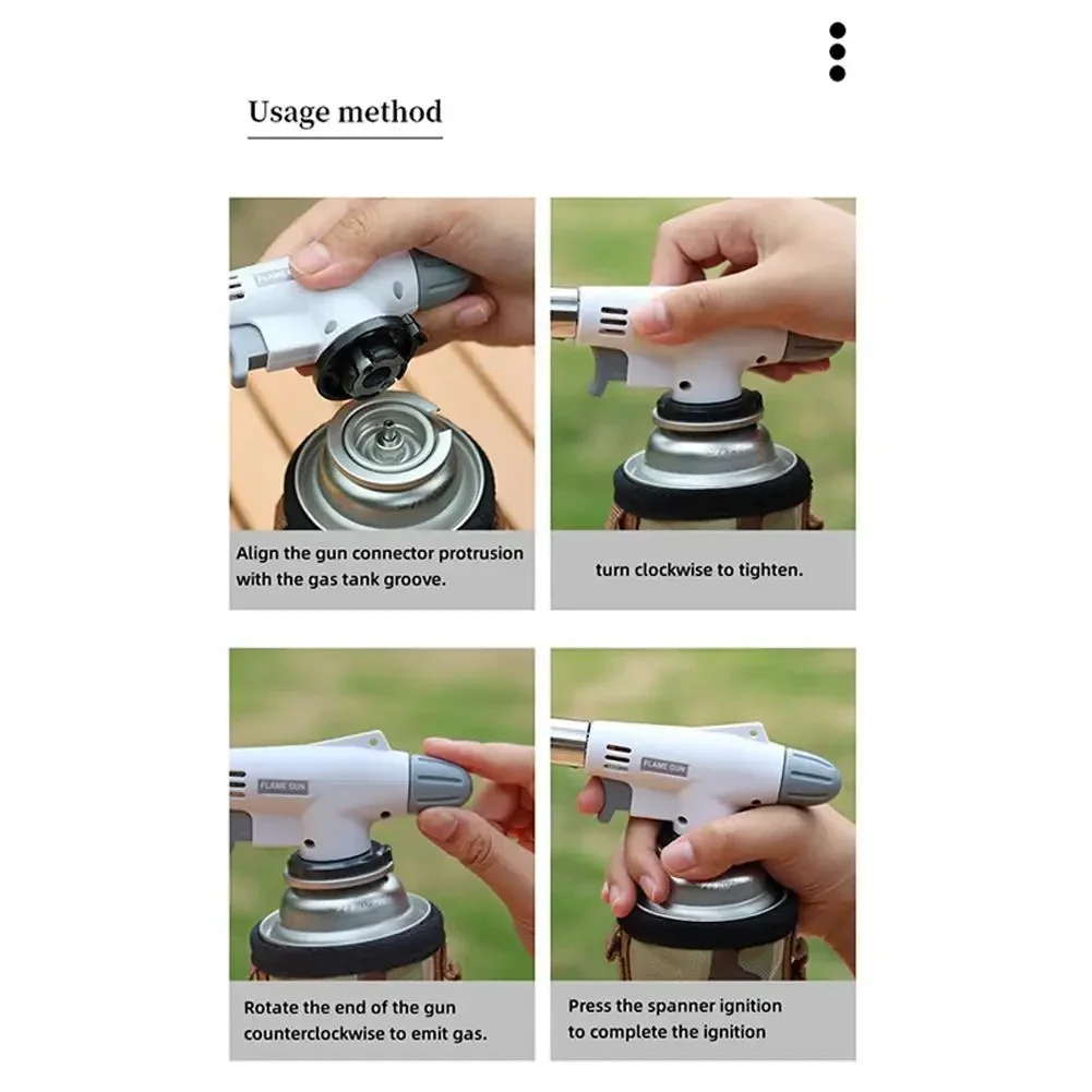 Gas Lighter Adjustable Flame Gas Lighters Ignition Head with Reverse Use Kitchen Jet Blow Torch Lighter for BBQ Butane Lighter