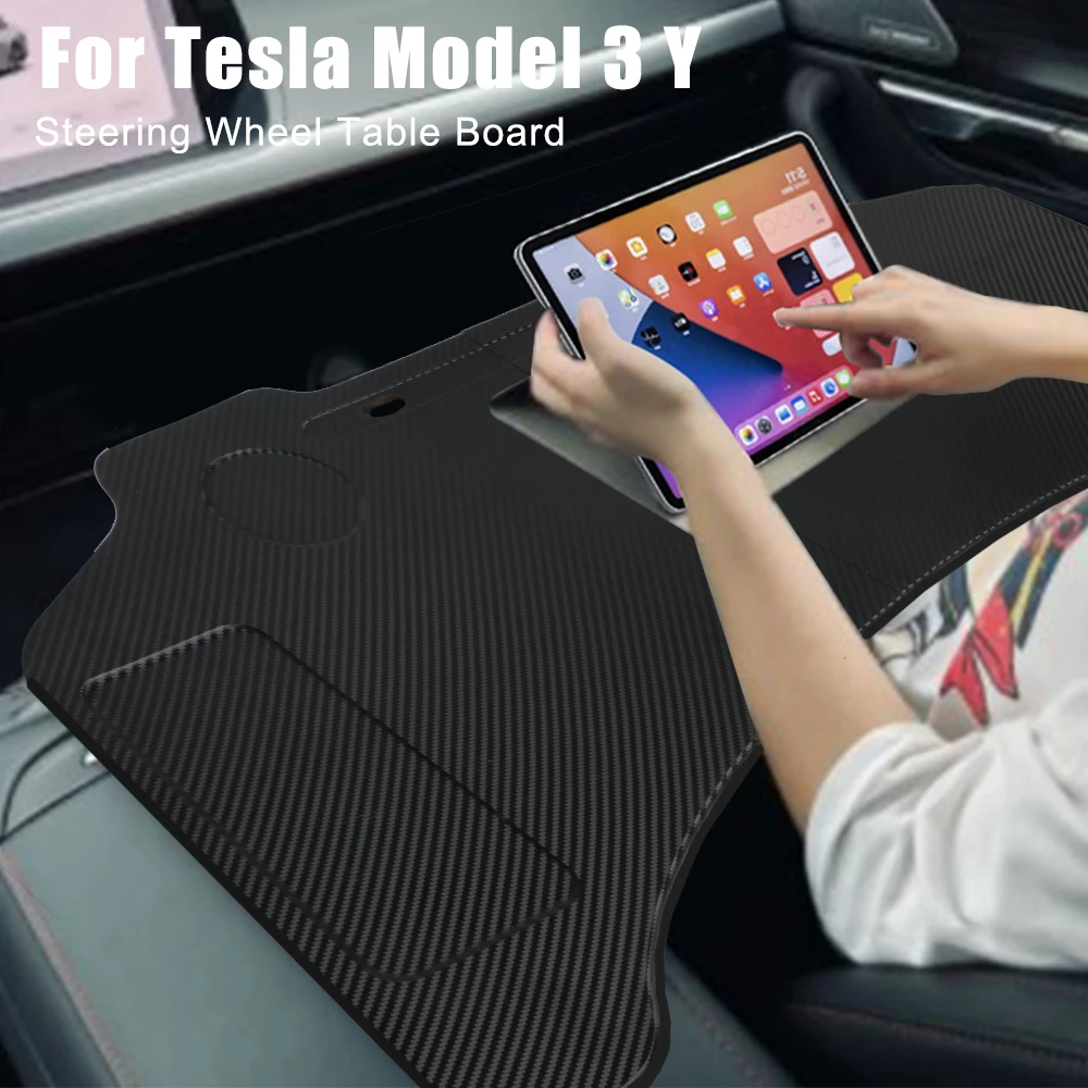 For Tesla Model 3 Y Mini Table Laptop Notebook Car Desk Stand Steering  Wheel Board Eating Drinking Tray Holder Foldable Interior - Stowing Tidying  - AliExpress