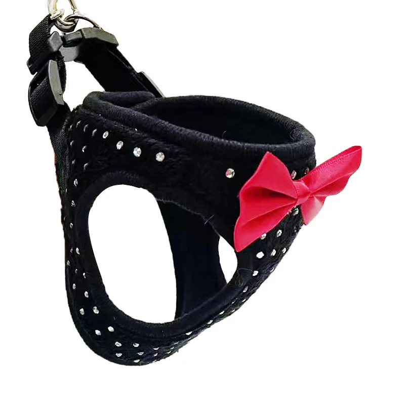 Harnais pour chien avec décoration en diamant