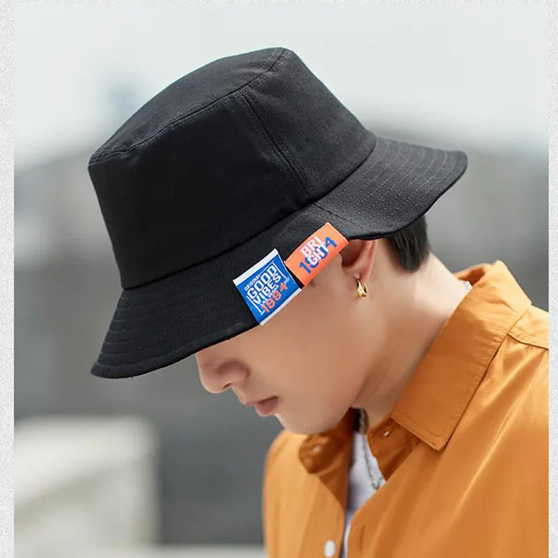 

Панама мужская летняя однотонная с широкими полями и защитой от солнца