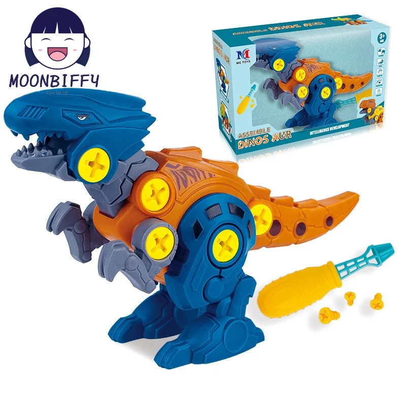 Assemble Screw Jurassic Large Dinosaur Blocks World Stegosaurus Model Kits DIY Toys Park T-Rex Velociraptor Triceratops Animals