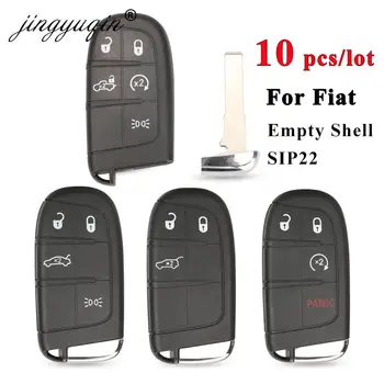 Keyforkess 10pcs SIP22 Remote Smart Key Shell per Fiat 500 500L 500X Toro 2016 2017 2018 2019 portachiavi per auto 3/4/5 sostituzione BTN
