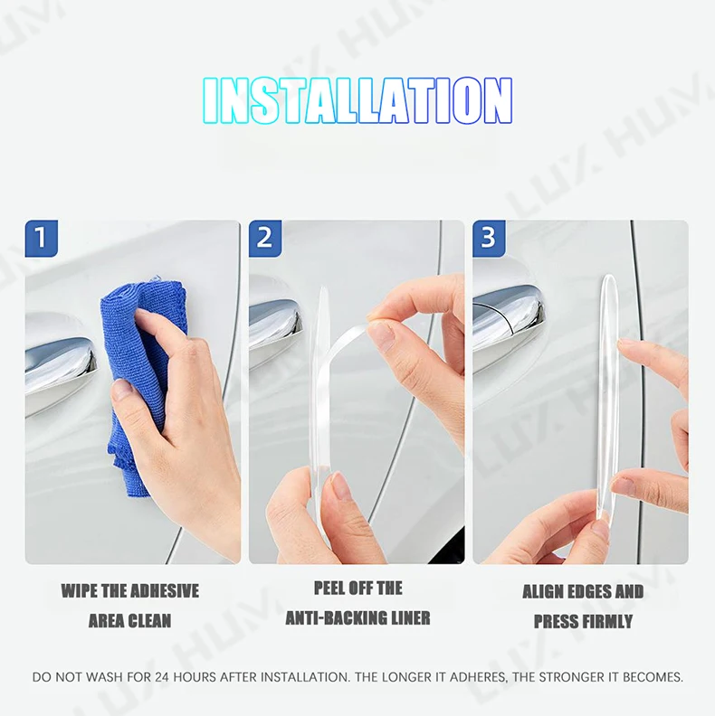 4Pcs Auto Tür Rand Schutz Flexible PVC Seite Tür Schutz Wasserdicht Selbstklebende Anti-Kollision Schutz Streifen Universal – Detail 9