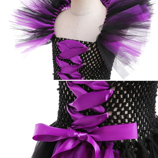Maleficent Neck Dress Girls Halloween Theme Cosplay Maleficent Neck Dress Girls Halloween Theme Cosplay