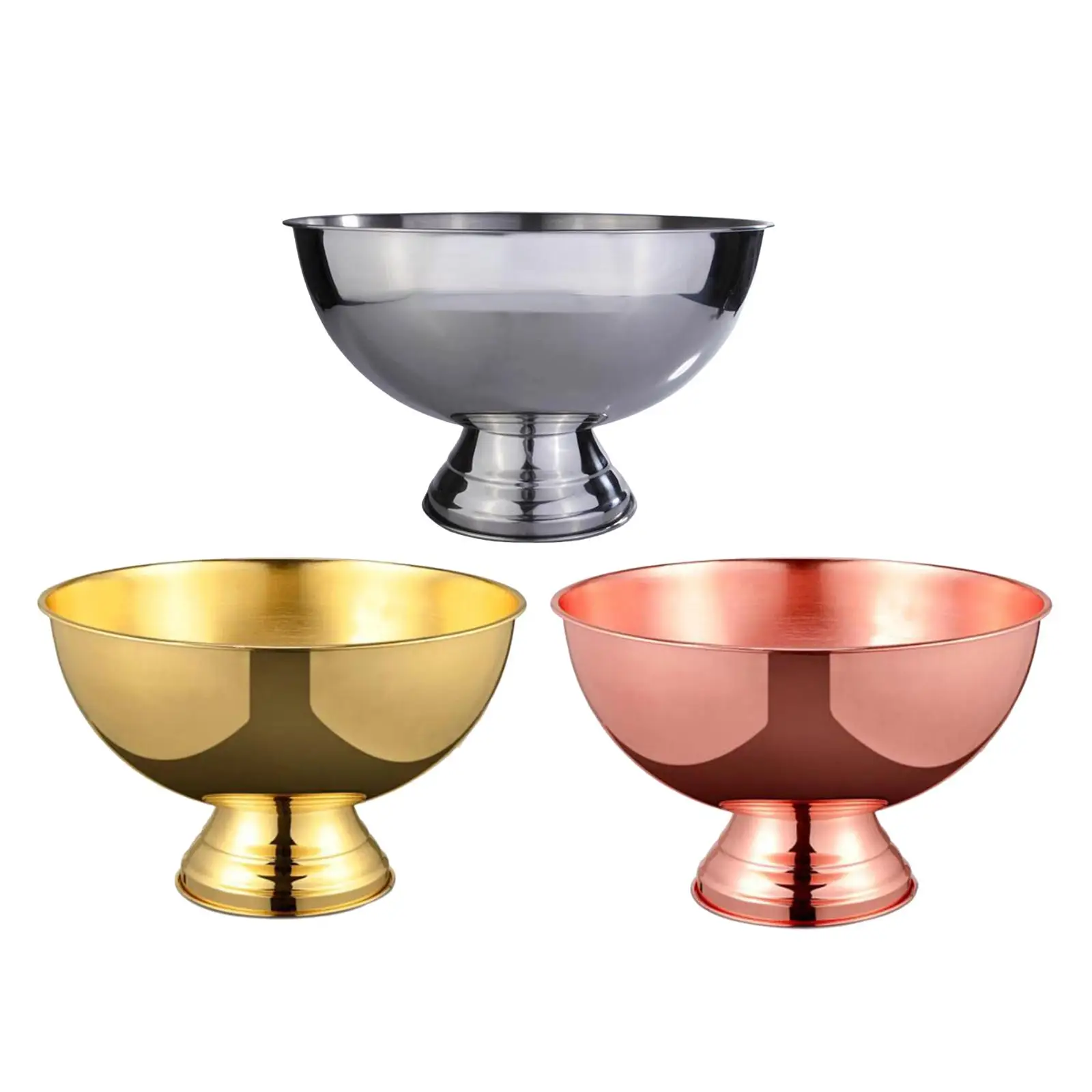 

Beverage Chiller Bin Modern Stainless Steel Champagne Bowl for Hotel Freezer Cocktail Bar Party Camping Outdoor and Indoor