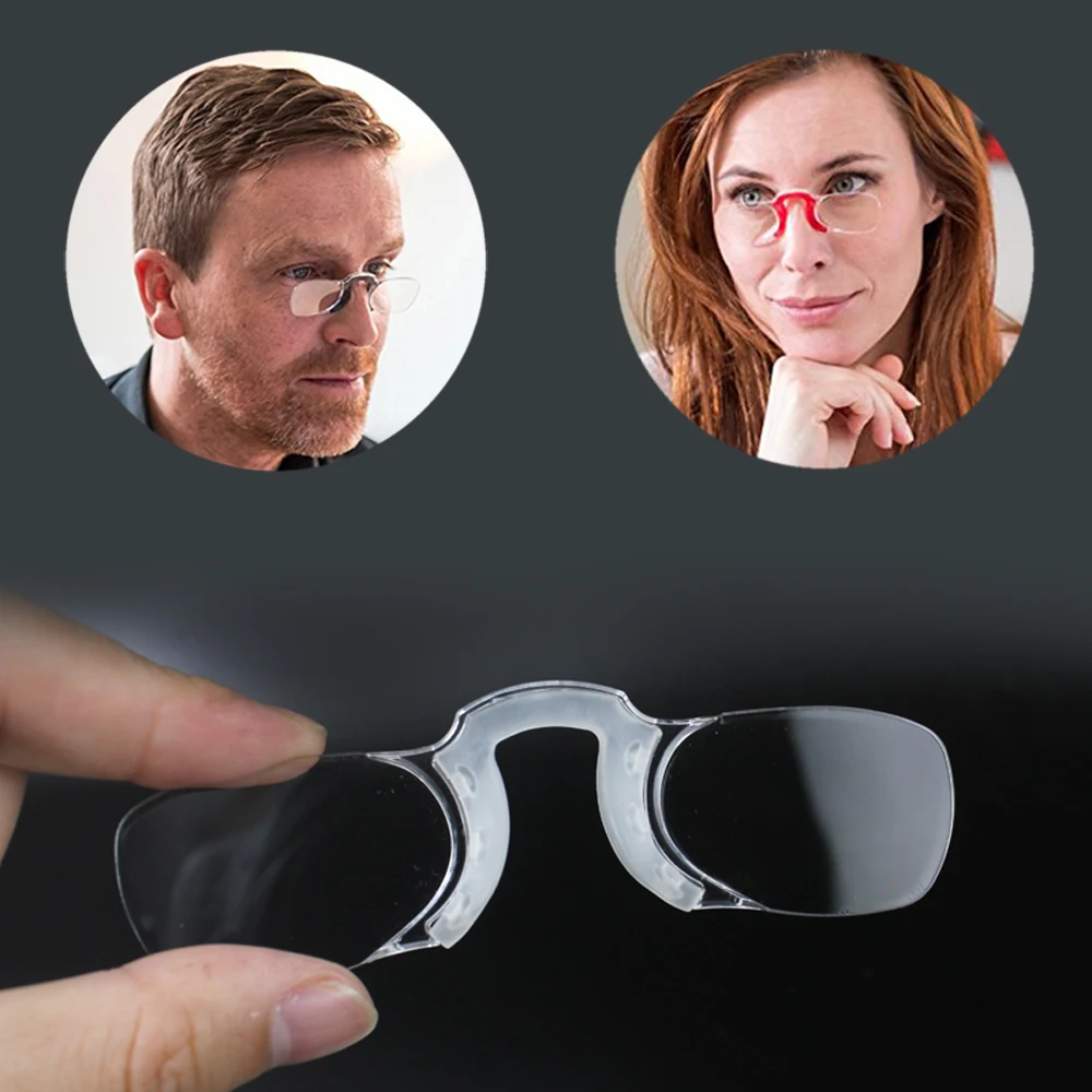 Rolipop Clip Nose Mini Herren Leser Lesebrille für Frauen mit Etui tragbar randlos 1,0 1,5 2,0 2,5 3,0