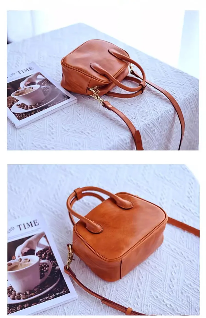 PNDME Sommer Outdoor Wochenende täglich leicht einfach echtes Leder Damen süße kleine Handtasche echtes Rindsleder Schulter Umhängetasche – Detail 5