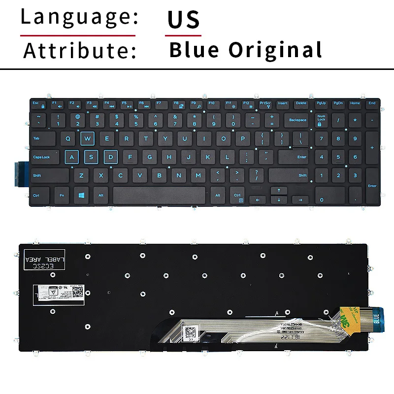 Teclado ru para Dell Dell g3 3590 3579 3779 3593 g5 5500 5565 5567 5570 5590 5575 5770 5775 g7 7588 7570 7580 7587 7566 7778 - Imagem 5