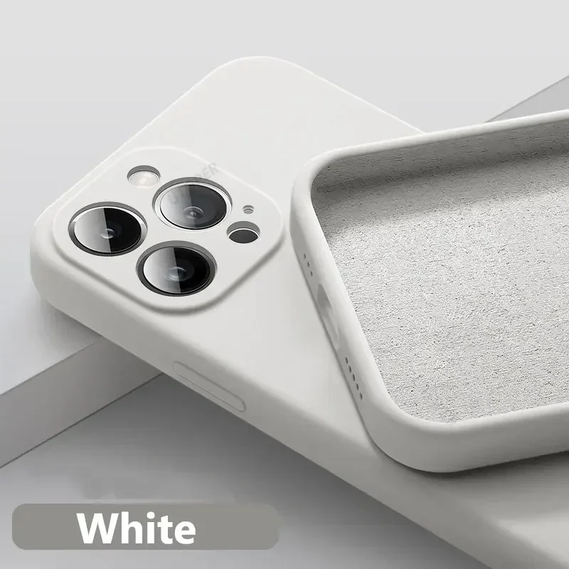 thumbnail image 1 of Nueva funda de teléfono para IPhone 15 14 13 11 12 Pro Max Mini X XS Max 15 Plus silicona Color sólido protección contra caídas y colisiones, 1 of 5