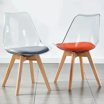 단단한 나무 아크릴 투명 레저 의자, 협의 의자, 등받이 드레싱 의자, 컴퓨터 사무실 책상 의자