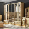 Wooden Modern Gold King Size Bed Double Master Room Villa Home Royal Full Queen Wood Luxury Bedroom Furniture Set 4