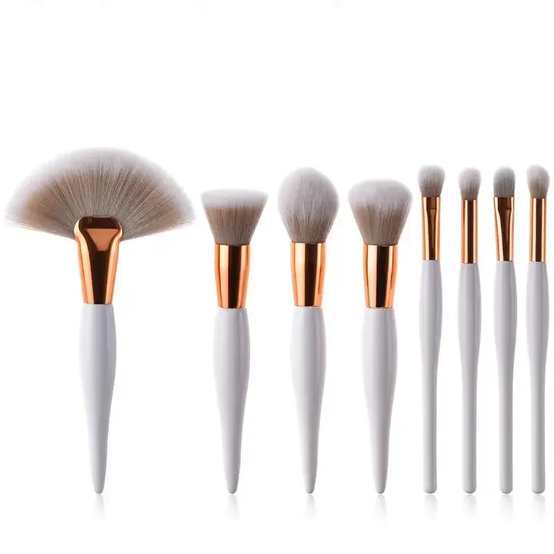 

8pcs Makeup Brushes Set Foundation Powder Blush Eyeshadow Make Up Brush Tool White Handle Cosmetics Kit