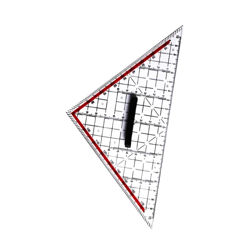 Triangle Rulers Square Set Plastic Protractor Transparent Scale Rulers with Handle School Supplies Geometrys Measuring Tool - 5